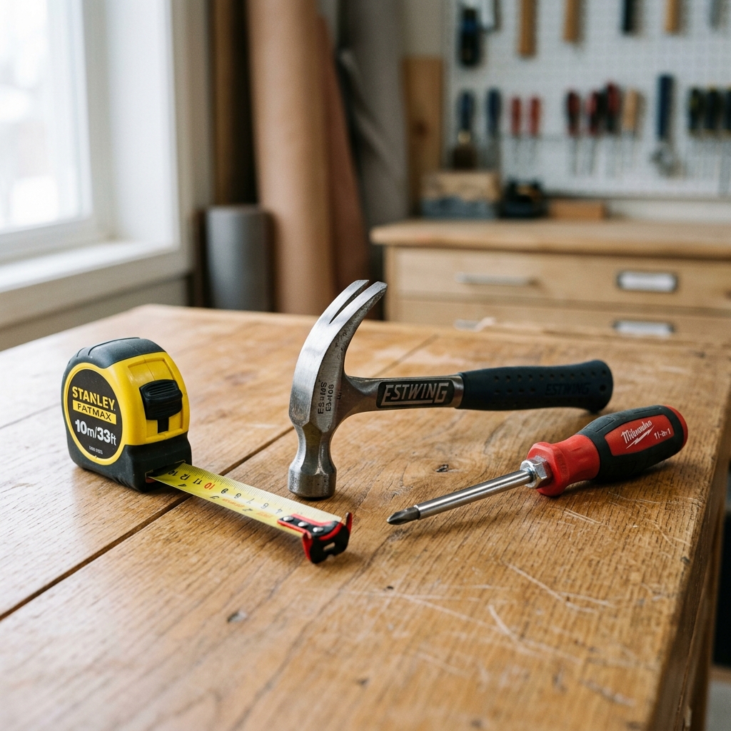 Homeowner repairing a house with premium home tools